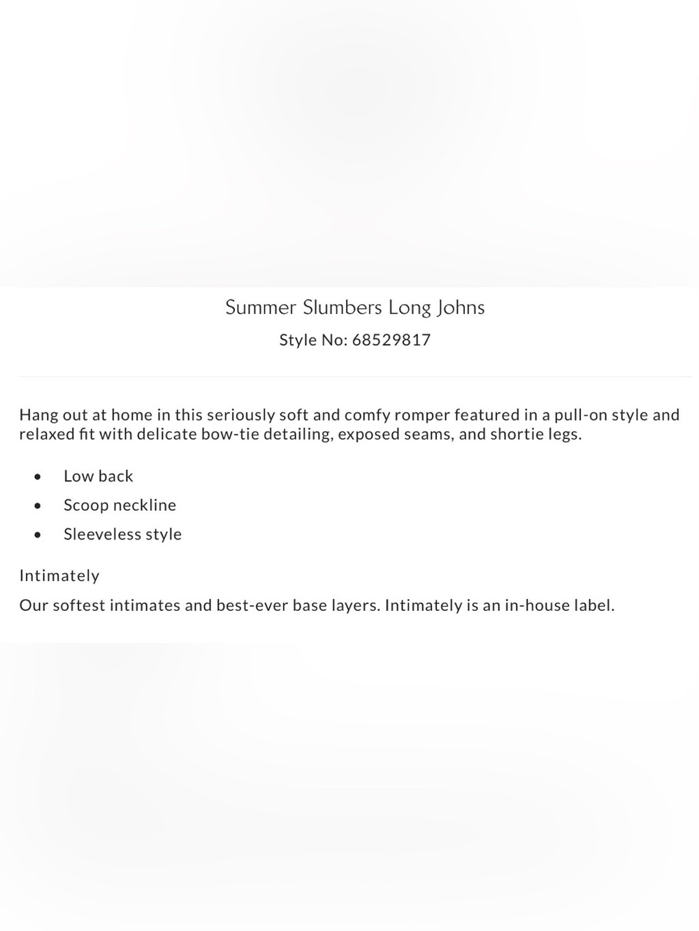 NEW Free People M Intimately Free Summer Slumbers Long John Romper Cotton New - Picture 2 of 4